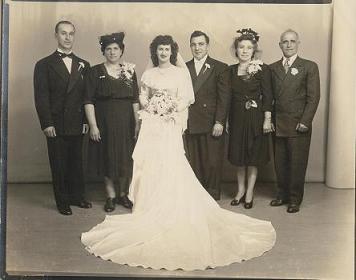 Anthony and Nancy Deni Wedding Photo 1945 - Mr and Mrs Angelo Deni and Mr and Mrs Giuseppi Melone